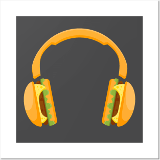 Burger headphones. Posters and Art